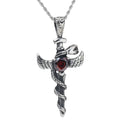 Vintage Jewelry Stainless Steel Serpent Snake Sword Necklace for Men