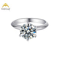 Wuzhou Goldleaf High-End Jewelry Customized 925 Silver Fashion Engagement Wedding Moissanite Ring for Women