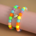 Fashion 2Pcs/Set Multilcolor Luminous Beads Bracelet Set for Friendship Jewelry for Lovers Distance Magnet Couple Bracelets