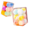 12pc Pack Quiet Elastic Cat Toy Balls Christmas Plush Pet Toy Pet Chew Toys Soft Kitten Pom Poms Ball for Cats to Play