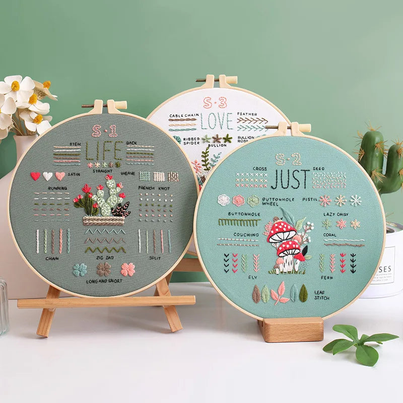 Embroidery Diy Handmade Material Package for Beginners to Practice Stitching Kit Embroidery Hanging Picture Table Painting
