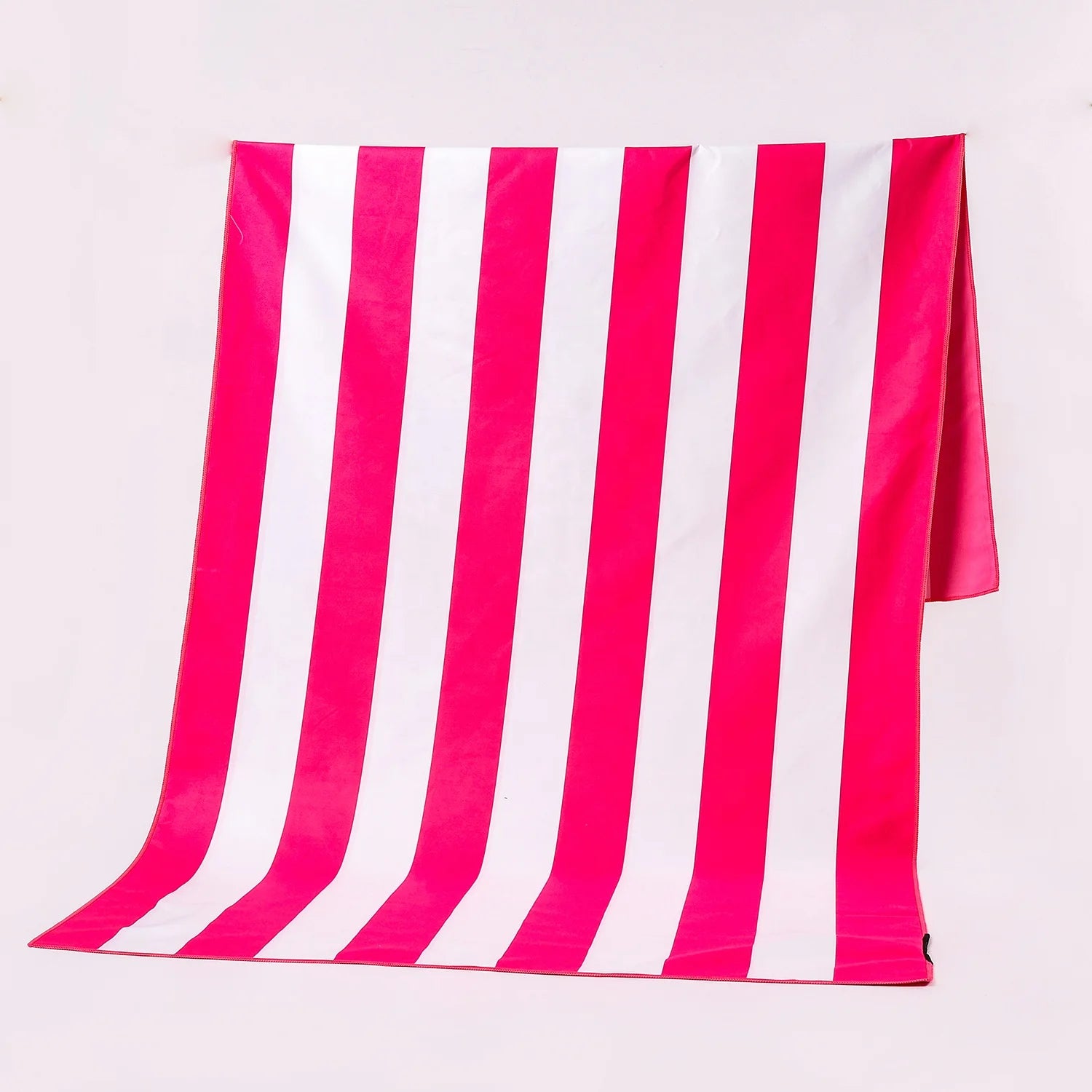 Luxorious Custom Shape Extra Large Plush 200GSM Microfiber Pink Stripe Beach Towel