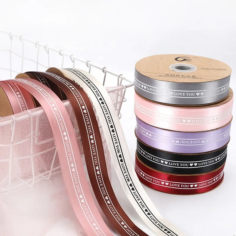 Wholesale 1 Inch Custom Printed 100% Polyester Grosgrain Ribbon High Tenacity Webbing Custom Color SJH Brand for Gift Packaging