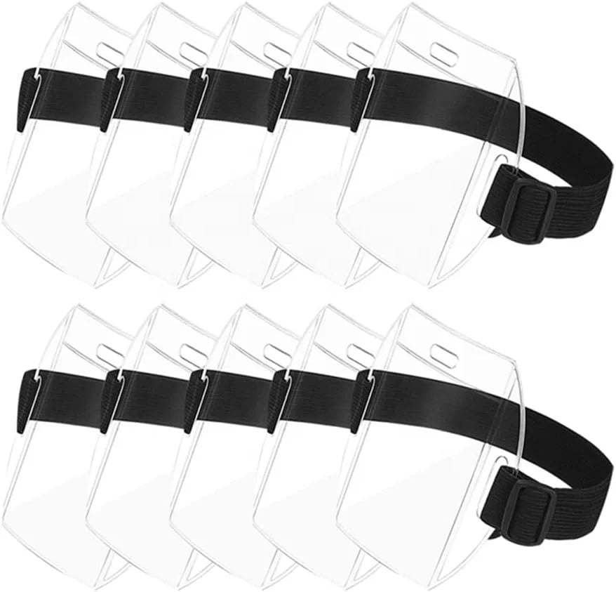 Custom logo Armband ID Card Holder with Black Adjustable Strap- Lightweight and Comfortable