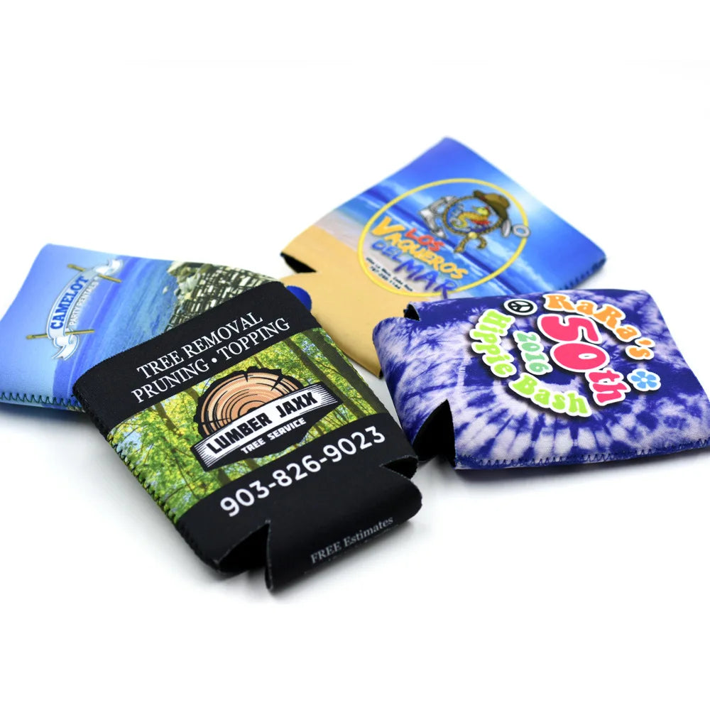 Hot Sale Factory Direct Customized Neoprene Sleeve Insulated Thermal Can Cooler Drink Coozy Sublimation Printed Foldable Letter