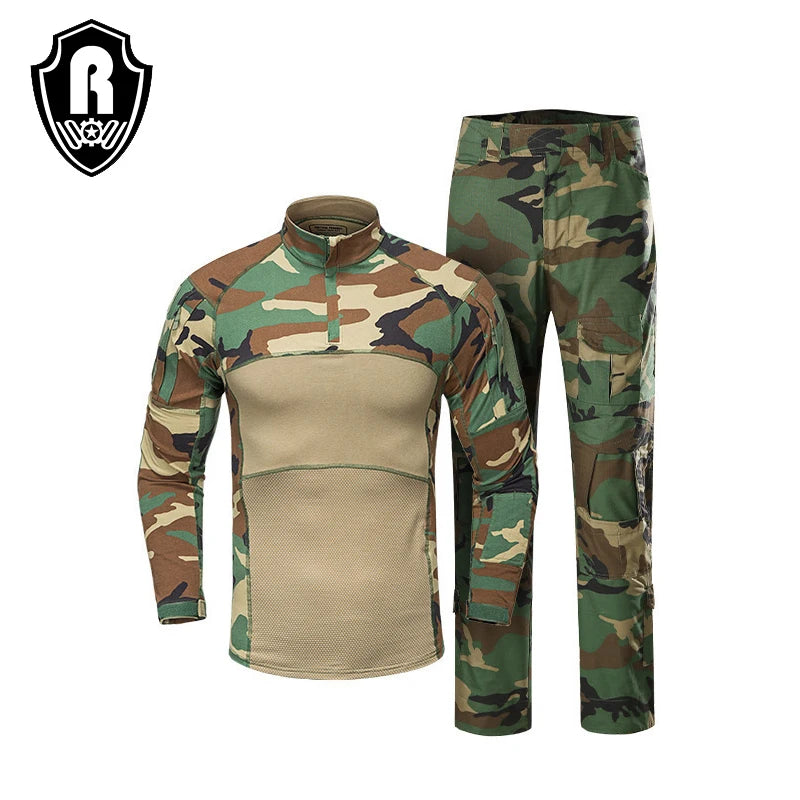 Camouflage Jacket Hot Sale Men's Frog Suit of Uniform Long Sleeve Breathable Training Frog Tactical Set