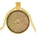 7 Colors Available INS Hot Sale Allah Name Lettering Glass Pendant
