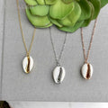 NM14764 Genuine Cowrie Shell Seashell Pendant Chain Necklace Bohemian Chic Summer Beach Jewelry Special Stylish Gift for Women