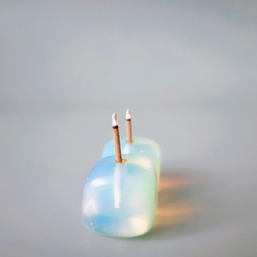 2026 Gemstone Semi-precious opal cube shape crystal aromatherapy stone turn to clear spring gift Incense Holder ornaments home office crafts