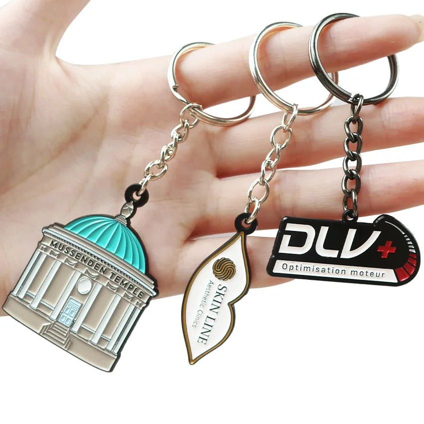 Wholesale Luxury Fashion Metal Key Chain Custom logo Personalized Keyring Designer Enamel Keychain Charms