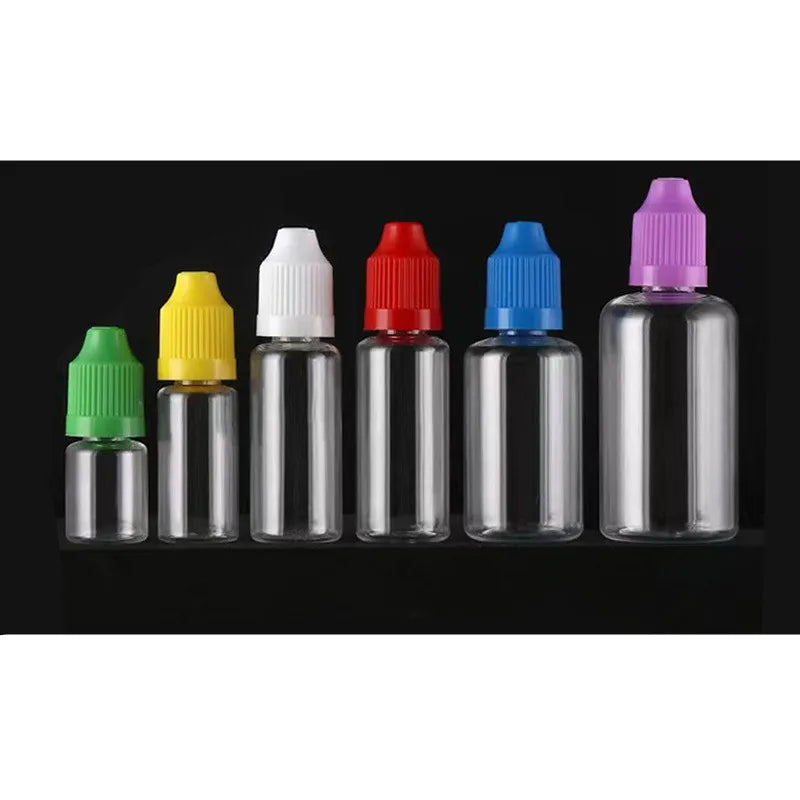 3ml 5ml 10ml 15ml 20ml 25ml 30ml 50ml 60ml 100ml 120ml PET Plastic Eye Drop Transparent Bottle with Colorful Cap