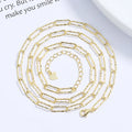 Minimal List Jewelry 925 Sterling Silver Paperclip Linked Necklace