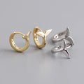 Fashion 925 Sterling Silver Fish Tail Gold Plated Hoop Earring Jewelry for Women