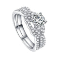 Jewelry Manufacturer Luxury Jewelry Cubic Zirconia Women Rings White Engagement Ring Set Wedding