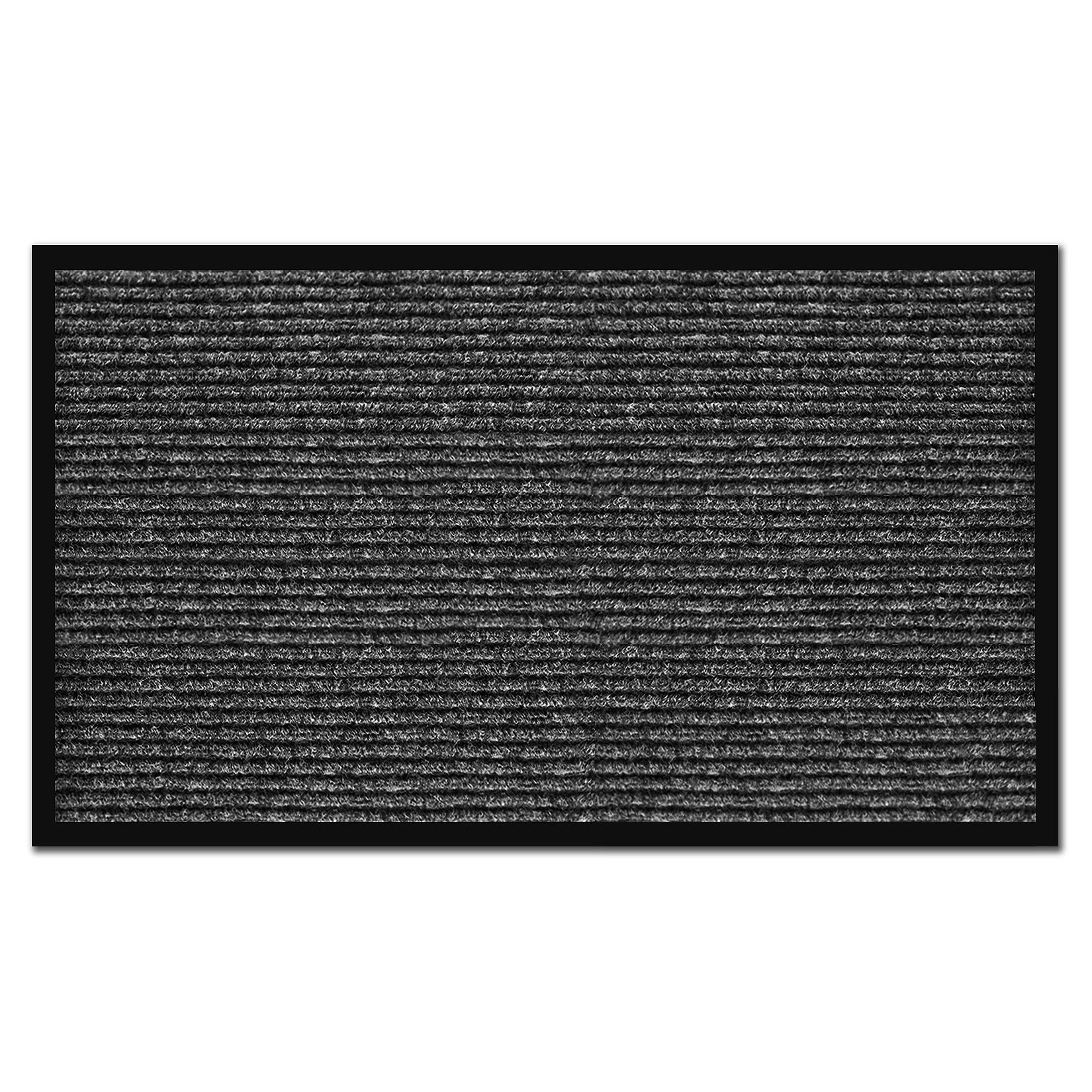 Black and Gray Polyester Surface Dirt Resistant Rubber Backed Mat Not Easy to Slide Indoor Doormat