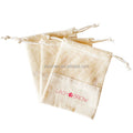100% Bamboo Reusable Mesh Cosmetics Bottle Bags Small Cotton Drawstring Net Pouches for Eyelashes
