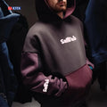 Wholesale Custom Embroidery logo Streetwear Hoodies for Women and Men Unisex Oversized Cotton Heavyweight Color Block Hoodie