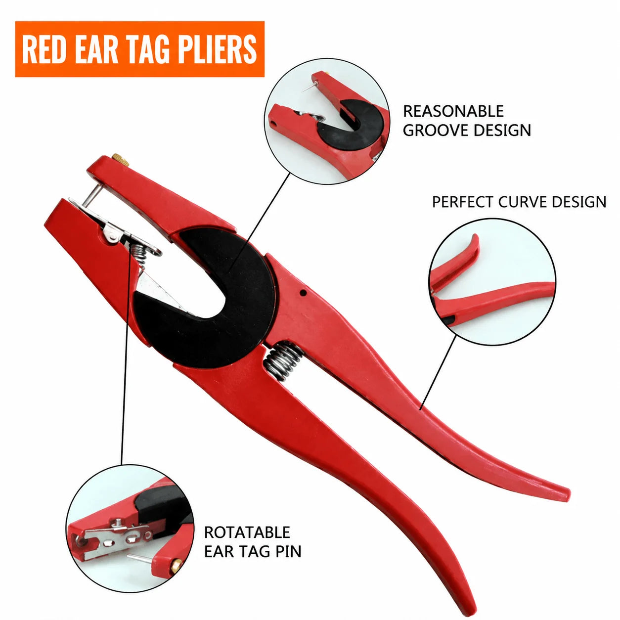 FDX-B 134.2khz Animal Tag Cattle Sheep Cow Ear Tags Applicator Pliers Customized Package Provided Red ID Code / Logo Printing