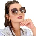 STORY FDY95695 Luxury Women Big Frame Metal Shades Fashion Square Oversized Sunglasses UV400 Gafas De Sol