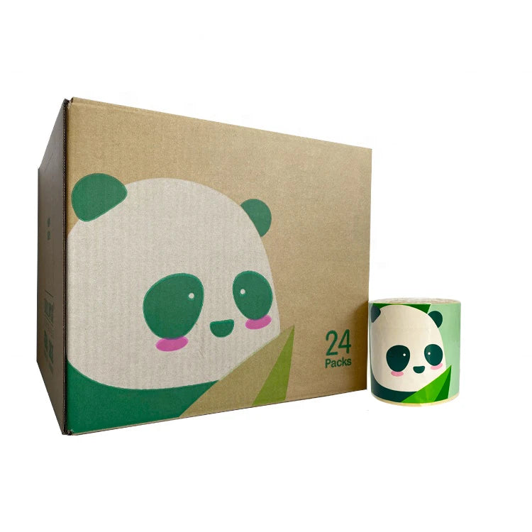 Eco-Friendly 3 Ply Strong Flushable Bamboo Pulp Toilet Tissues OULU Brand Chinese Supply