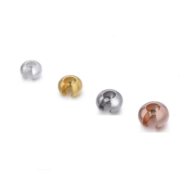 Wholesale 925 Sterling Silver Crimp Beads Cover in Different Size for Jewelry Bracelet and Necklace Making