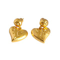 Vintage Fashion Real Gold Frosted Heart Drop Earrings Trendy Brass Plating Customizable Unisex Jewelry Gift Weddings DOZM