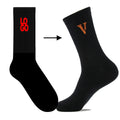 OEM Socks Factory Custom High Quality Black Cotton ODM Socks With V logo