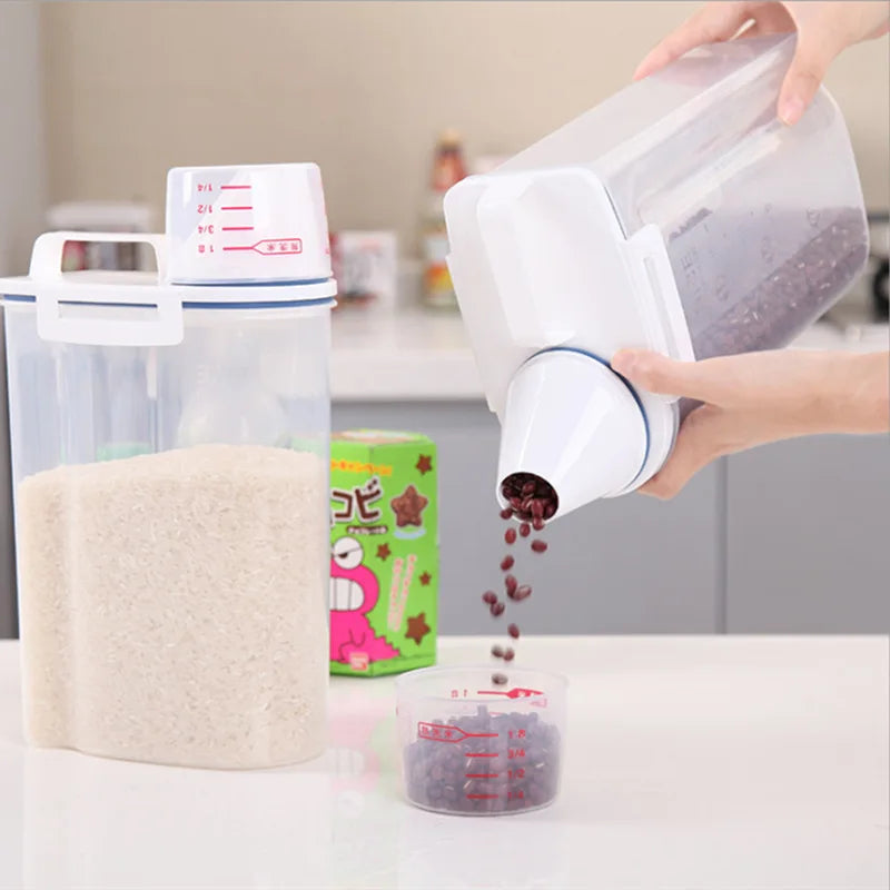 Kitchen Organizers Silicone Ring Seal Moisture-proof Preservation Transparent Rice Beans Food Storage Bottle
