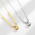 Trendy 925 Sterling Silver Lucky Heart Pendant Necklace Women Jewelry Silver Gold Two Colors