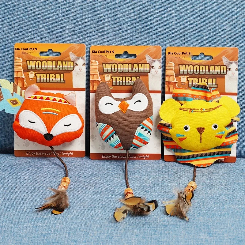 Eco-Friendly Self-Stimulating Cat Toys Plush Pet Supplies with Feather Teeth Grinding Chewing Relieves Boredom Comes in Bag