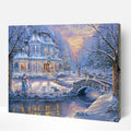 Popular DIY Acrylic Painting by Numbers Christmas Snow Landscape Picture Paint by Numbers for Adults Kids 30*40cm Canvas Size