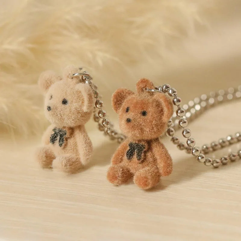 Cartoon Teen Girls Custom Name Personalized Cute Necklaces Plush Bear Pendant Fashion Necklace for Women