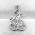 Sterling Silver 5*7mm Semi Mount Pendant Empty Frame Blank Support Setting S925 Base Holder Without Center Stone for DIY Inlay