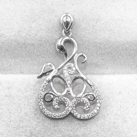 Sterling Silver 5*7mm Semi Mount Pendant Empty Frame Blank Support Setting S925 Base Holder Without Center Stone for DIY Inlay