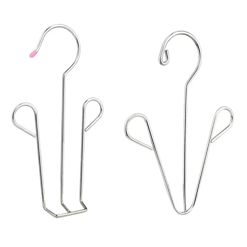 Shoes Drying Hanger Rack with 2 Hooks Stainless Steel Hanging Shelf Organizer Eco-Friendly Space Saving Home Wardrobe Storage