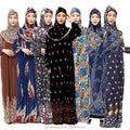 Traditional Muslim Clothing & Accessories Women's Overhead Jilbab Print Hijab Abaya Long Khimar Prayer Dress for Islamic Worship