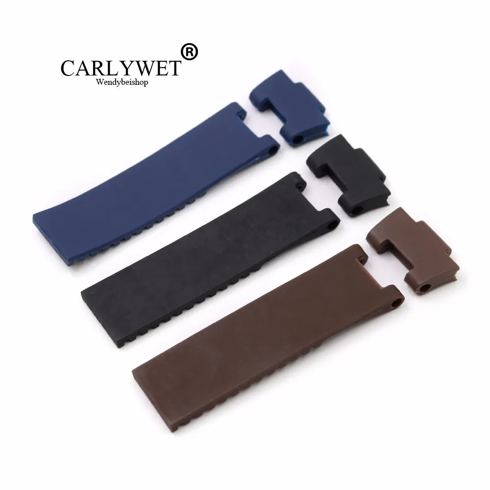 25*12mm Sport Waterproof Silicone Rubber Replacement Wrist Watch Band Strap Belt Black Brown Blue Breathable for Ulysse Nardin
