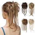 SARLA Women's Gold Messy Bun Hairpiece Wholesale Elastic Band Donut Chignon Synthetic Straight Hair Postiches Rubber Band