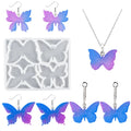 Diy 4 with butterfly Crystal Drop Glue Mold Earrings Necklace Pendants Silicone Mold Brooch Accessories
