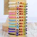Stackable Handmade Chinese Glass Seed Beads rainbow Crystals D-evil Eye Bead Charm Rope Adjustable Knot Bracelet Jewelry Women