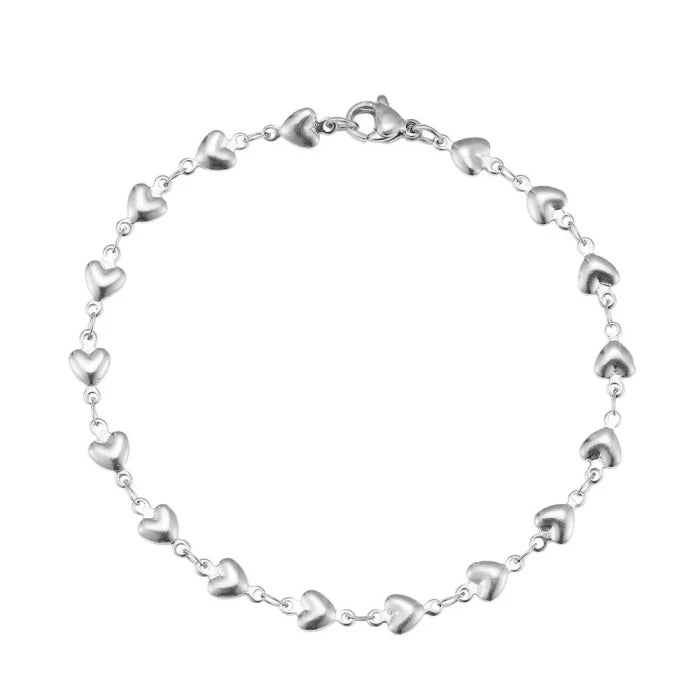 Handmade 18K Gold Plated Stainless Steel Heart Chain Link Bracelet for Men Women Wedding Gift Wholesale Available