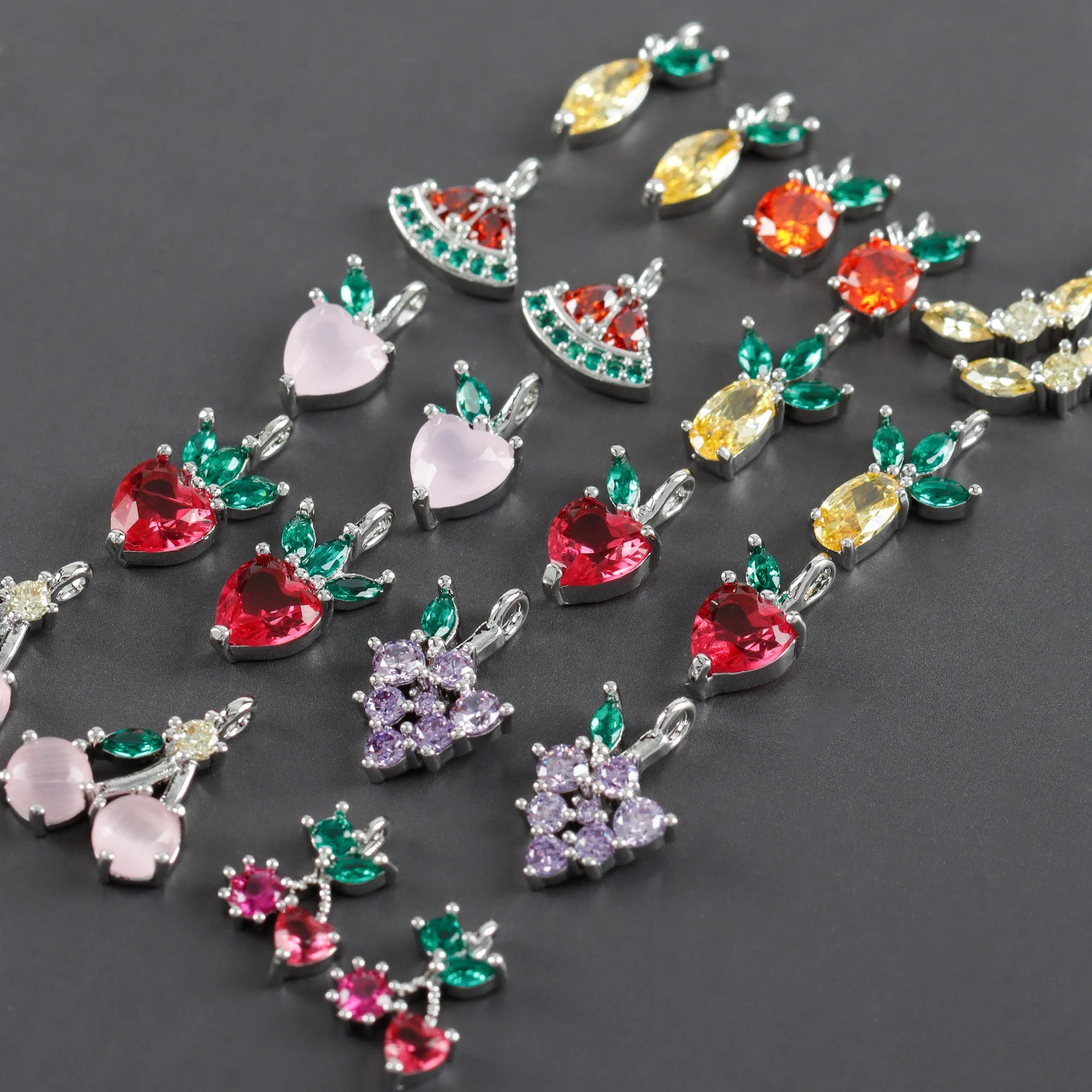 M1027  6pcs/lot Wholesale Jewelry Accessoriespass REACHnickel Freerhodium Platedcopperzirconsdiy Pendantsmaking