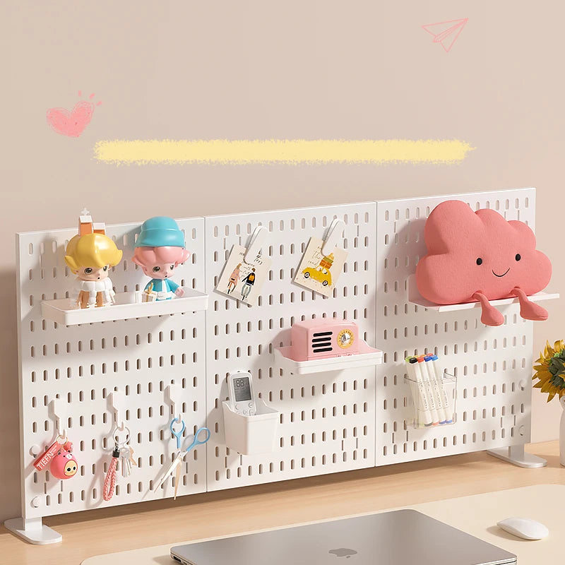 Single-Tier Foldable PP Material Storage Rack No-Hole Punching Plastic Desktop Organizer Space-Saving No-Hole Punching Shelf