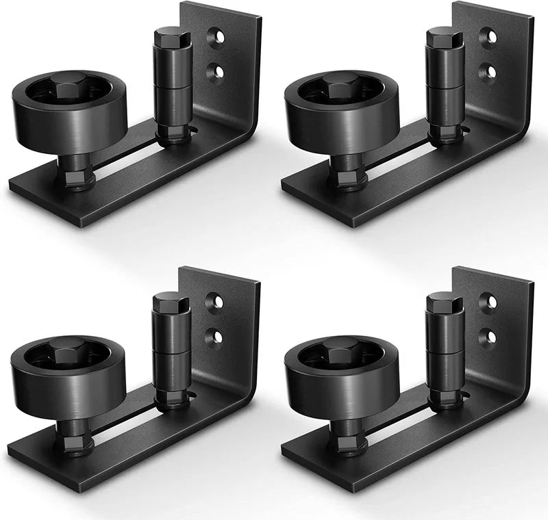 RHETECH Adjustable Floor Guide Modern Flush Flat Iron Door Bottom Seal Barn Door Rollers Wall Mount System Hardware Fitting