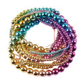 Wholesale Colorful Gradient Natural Hematite Stone Beads Round Loose Spacer Beads for Jewelry Making Bracelet Beads