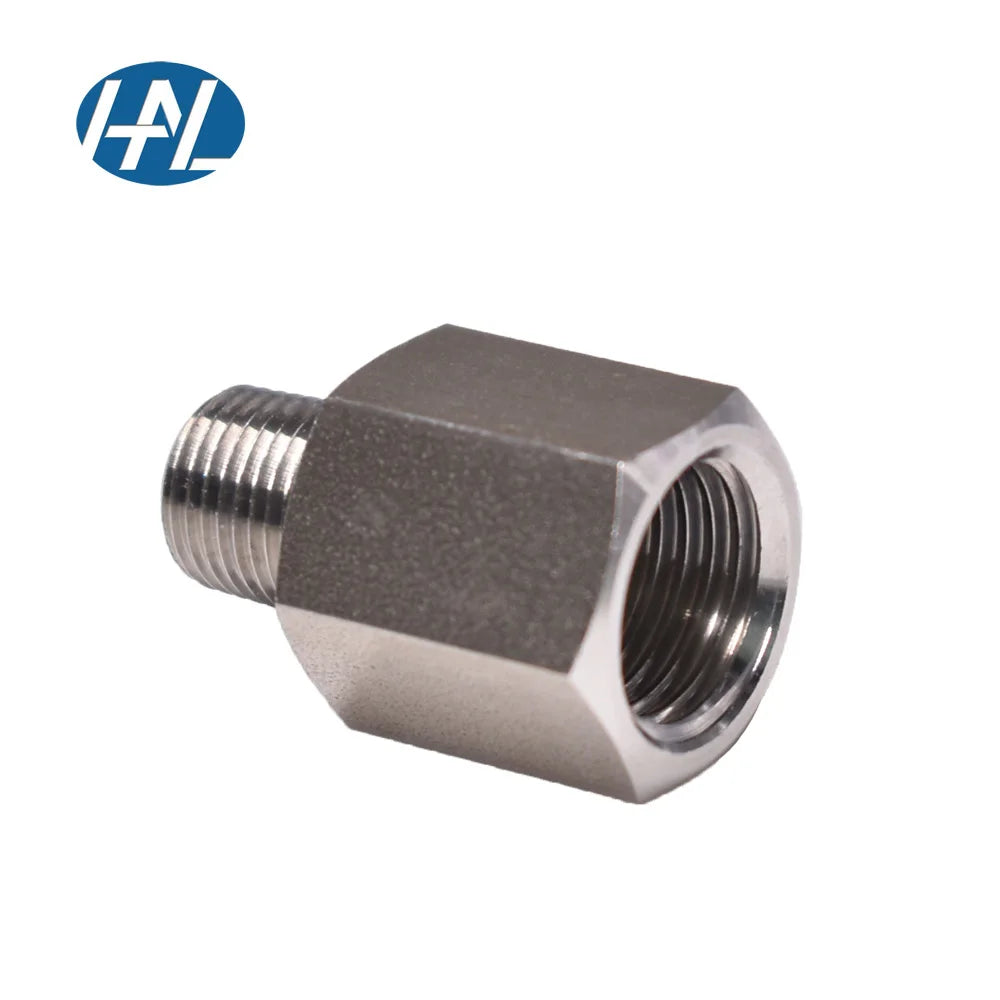 SS316 Stainless Steel Polished 1/16" 1/2" NPT Threads High Pressure Male Adapter Forged Pipe Fittings for Petrochemical Industry