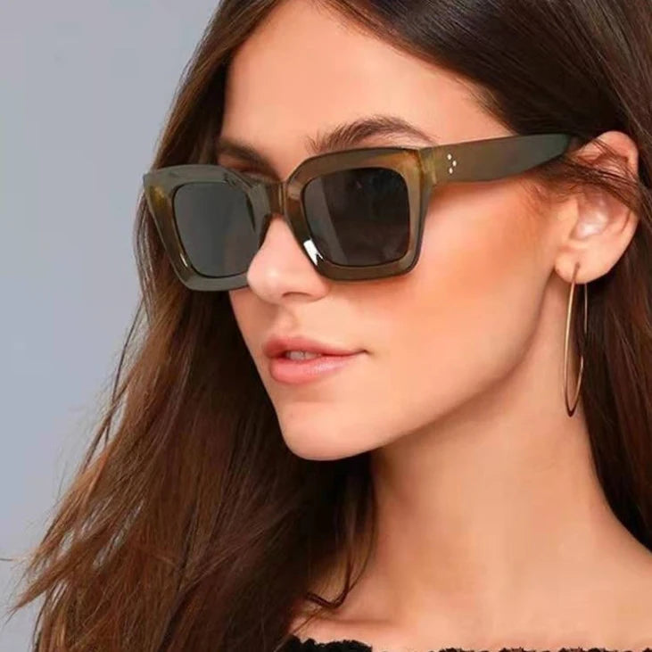 Sunway Eyewear Customization Custom Design Logo Sun Glasses Retro Square Frame Sun Glasses Hot Seller Women Sunglasses
