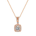 Rectangle D VVS1 Moissanite Rose Gold Plated Moissanite Pendant Jewellery Diamond Chain 925 Silver Solitaire Necklace for Women