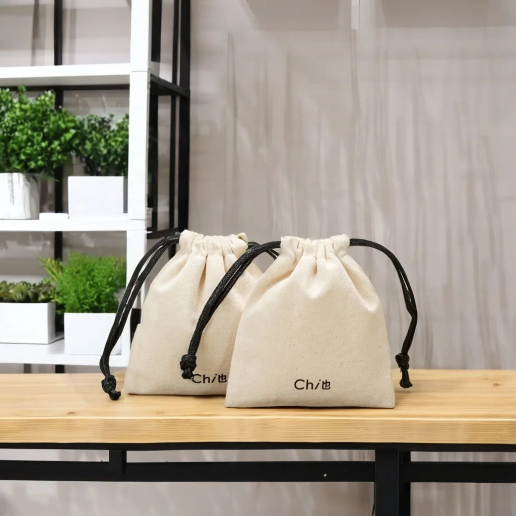 Hot Selling Wholesale Eco Organic Cotton Canvas Drawstring Bag Recyclable & Dust Use for Jewelry Watches Eyewear