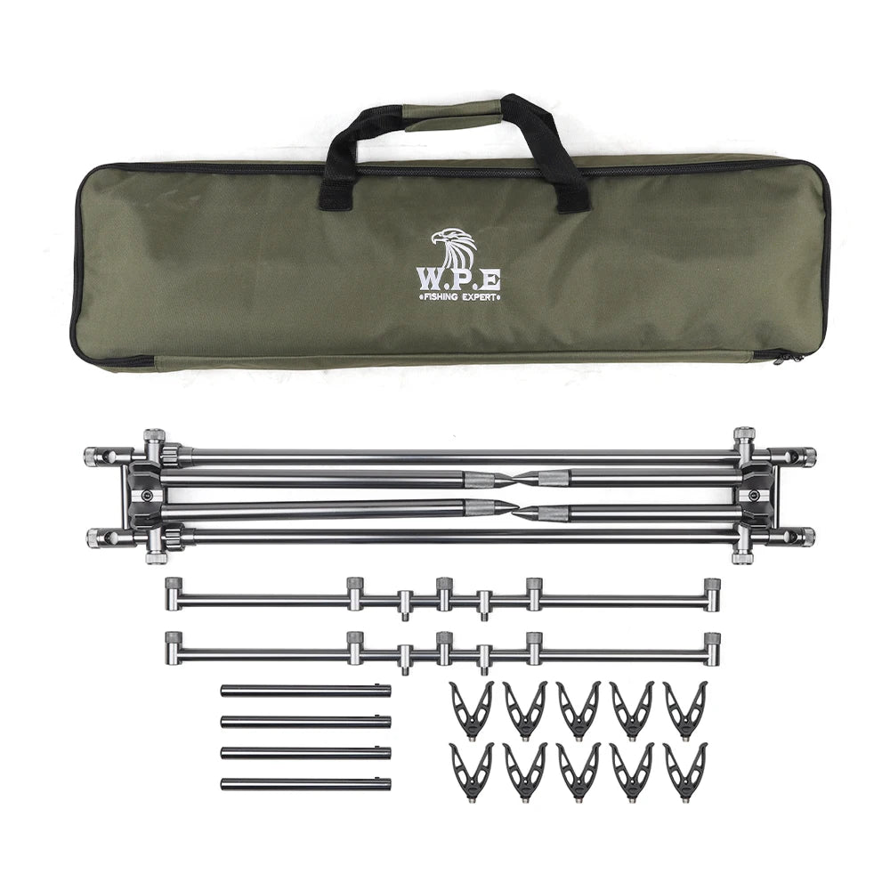 W.P.E New 25*90cm Carp Fishing Rod Pod Holder Adjustable Retractable Pole Telescopic Folding Stand Bracket Accessories